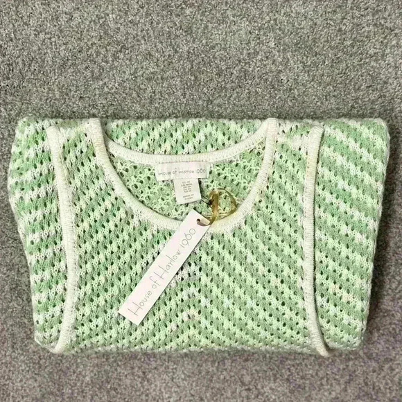 NWT House‎ of Harlow Green and White Crochet Dress Size M - Picture 7 of 11